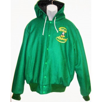 Green Wool Hoody  Jacket